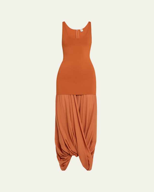 Draped Cocoon Maxi Tank Dress